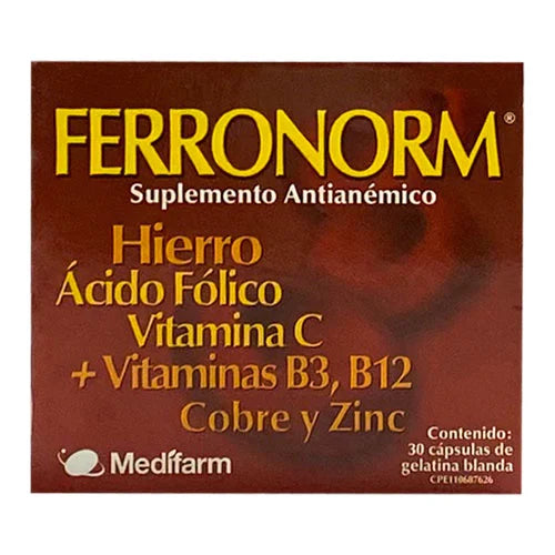 Multivitamínico Hierro Ferronorm Medifarm Caja x 30 Cápsulas